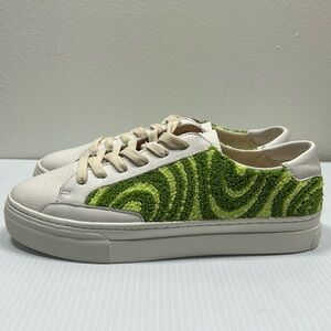 Soludos lbiza Platform Psychedelic Spiral Sneakers Forest Green‎ Sz 10 New